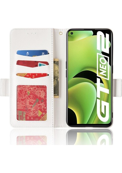 Realme Gt Neo 2 Pu Deri Manyetik Kart Yuvaları Tutucu Yan Toka Için Kılıf (Yurt Dışından)
