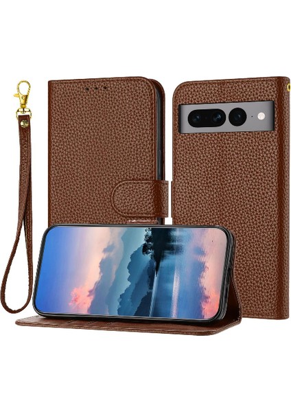 Telefon Kılıfı Için Google Piksel 7 Pro Cüzdan Litch Desen Flip Folio Kart Pu (Yurt Dışından)