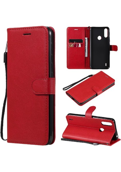 Motorola Moto E7 Güç Iş Cüzdan Telefon Kılıfı Için Kart ile Flip Case (Yurt Dışından)