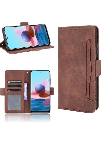Xiaomi Redmi Için Not 10 4g Ayarlanabilir Ayrılabilir Kart Tutucu Manyetik Kapatma Deri Cüzdan Kapak (Yurt Dışından)