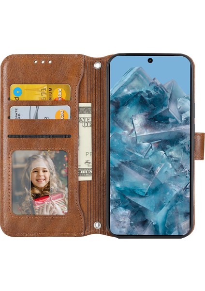 Google Piksel 9 Kart Tutucu Kayış Manyetik Kapatma Kickstand Için Flip Case (Yurt Dışından)