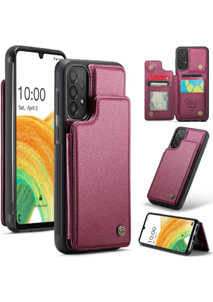 Samsung Galaxy A33 5g Rfıd Engelleme Pu Deri Ince Için Caseme Cüzdan Kılıf (Yurt Dışından)