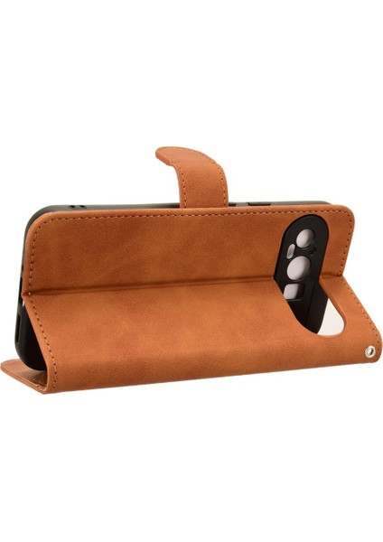 Kart Tutucu Kickstand Kart Ekleme Folyo ile Google Pixel 9 Için Kılıf (Yurt Dışından)