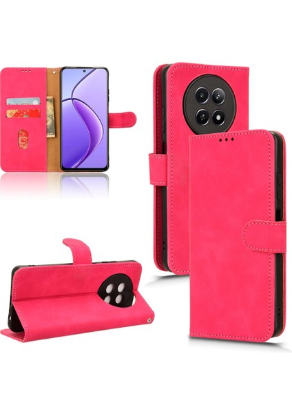 Kart Tutucu Kickstand ile Realme 12 5g Deri Folio Flip Case Için Kılıf (Yurt Dışından)