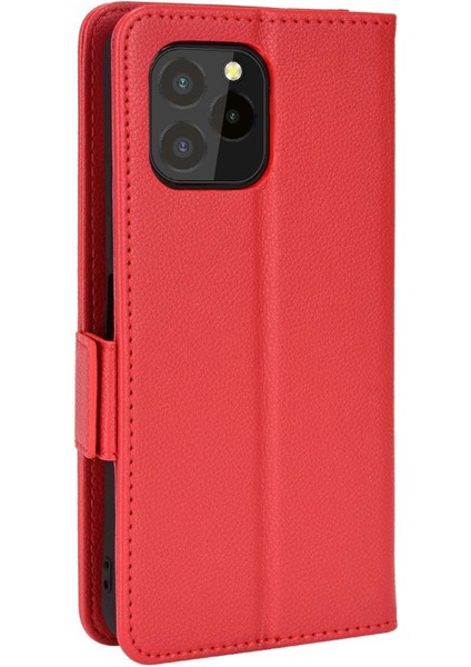 Oukitel C21 Pro Pu Deri Kart Yuvaları Için Kılıf Tutucu Manyetik Cüzdan Yan (Yurt Dışından)