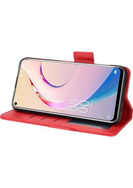Oukitel C21 Pro Pu Deri Kart Yuvaları Için Kılıf Tutucu Manyetik Cüzdan Yan (Yurt Dışından)