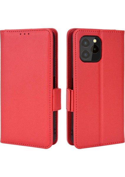 Oukitel C21 Pro Pu Deri Kart Yuvaları Için Kılıf Tutucu Manyetik Cüzdan Yan (Yurt Dışından)