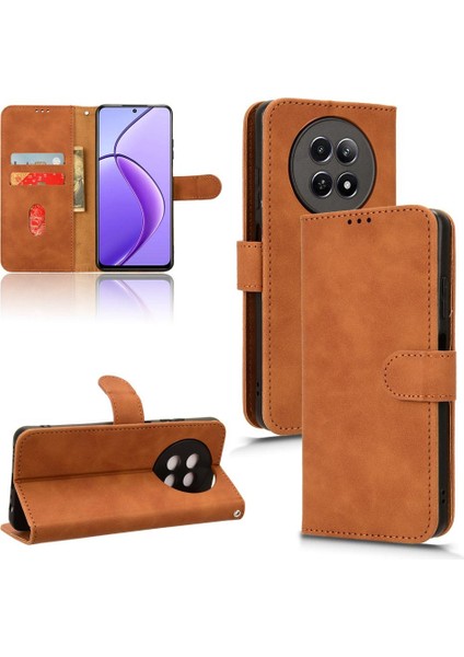 Kart Tutucu Kickstand ile Realme 12 5g Deri Folio Flip Case Için Kılıf (Yurt Dışından)