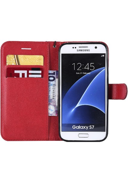 Samsung Galaxy S7 Klasik Düz Renk Iş Cüzdan Telefon Için Flip Case (Yurt Dışından)