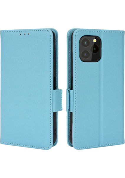 Oukitel C21 Pro Pu Deri Kart Yuvaları Için Kılıf Tutucu Manyetik Cüzdan Yan (Yurt Dışından)