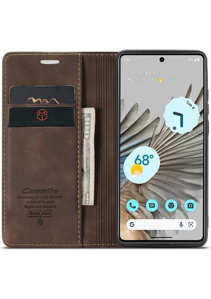 Google Piksel 7 Pro Için Flip Case Vintage Pu Deri Cüzdan Kılıf Kart Yuvası (Yurt Dışından)