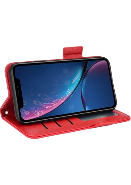 Iphone Xr Için Kılıf Manyetik Kart Yuvaları Tutucu Yan Toka Cüzdan Pu Deri (Yurt Dışından)