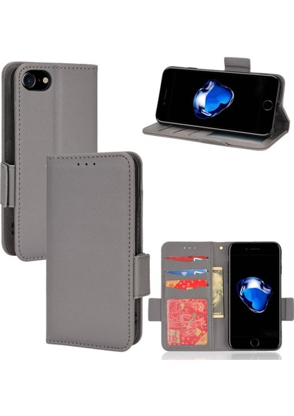 Iphone 7/8 Için Kılıf Manyetik Cüzdan Yan Toka Kart Yuvaları Tutucu Pu (Yurt Dışından)