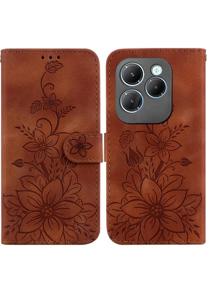 Infinix Sıcak 40 Pro Kabartmalı Zambak Kickstand Manyetik Cüzdan Kartı Için Kılıf (Yurt Dışından) indirimleri