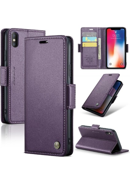IPhone Xs Max Cüzdan Durumda Anti Dolandırıcılık Kart Yuvası Kickstand (Yurt Dışından)