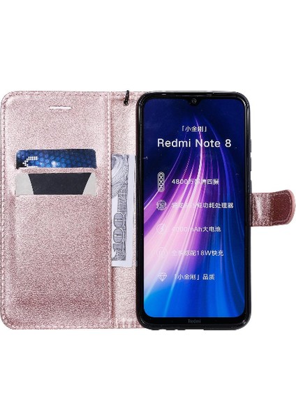 Kart Yuvası ile Xiaomi Redmi Not 8 Için Flip Case Klasik Düz Renk Yüksek (Yurt Dışından)