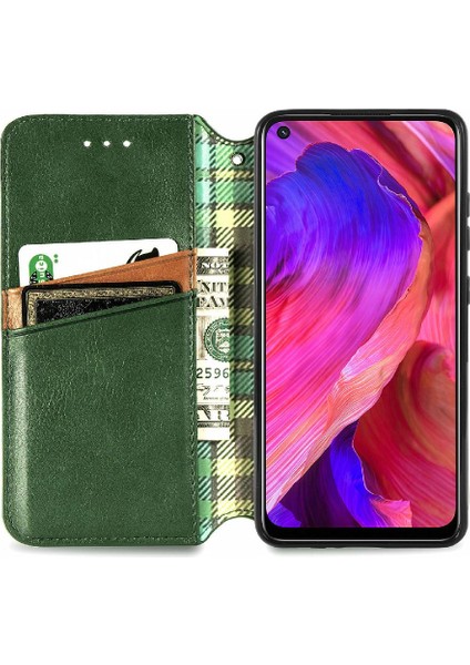 Oppo A54 5g Flip Kapak Için Kılıf Moda Tasarım Deri Kılıf Cüzdan (Yurt Dışından)