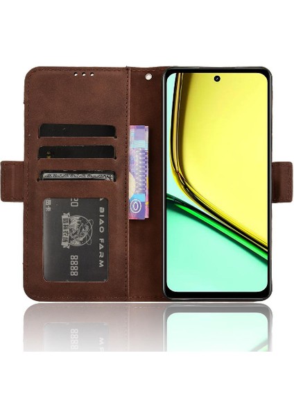 Realme C67 4g Deri Cüzdan Kapak Manyetik Kapatma Için Kılıf Ayarlanabilir (Yurt Dışından) modelleri