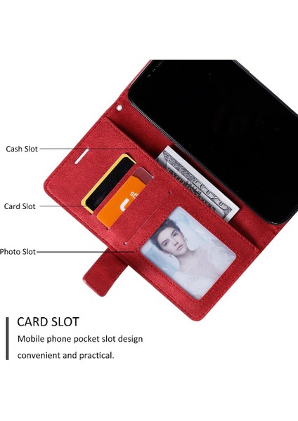 IPhone 13 Için Kılıf Pro Max Manyetik Pu Deri Cüzdan Flip Folio Kart (Yurt Dışından)