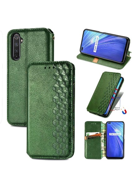 Oppo Realme 6 Pro Deri Kılıf Için Kılıf Moda Tasarımı Zarif Iş (Yurt Dışından)