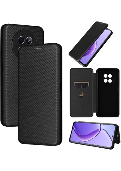 Realme 12 5g Tam Koruma Manyetik Karbon Fiber Kart Folio Için Kılıf (Yurt Dışından)