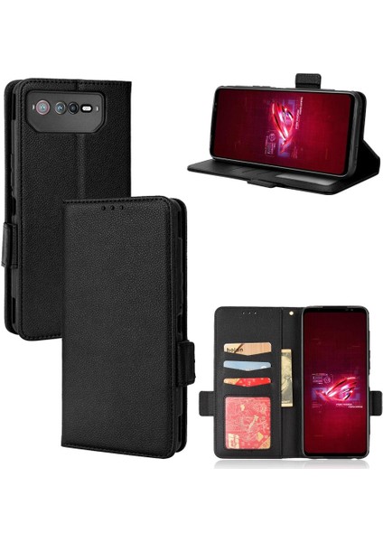 Asus Rog Telefon 6 Için Kılıf Yan Toka Pu Deri Kart Yuvaları Tutucu Cüzdan (Yurt Dışından)