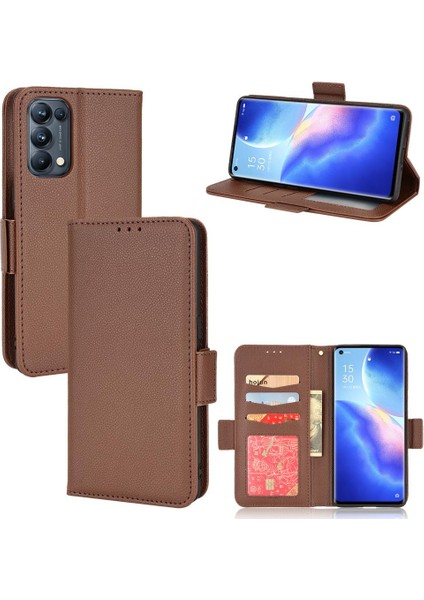 Oppo Oppo 5 Pro Için Kılıf Manyetik Yan Toka Pu Deri Cüzdan Kart Yuvaları (Yurt Dışından)