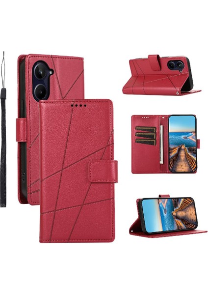 Realme 10 Pro 5g Için Flip Case Darbeye Kickstand Şok Emici Üç (Yurt Dışından)