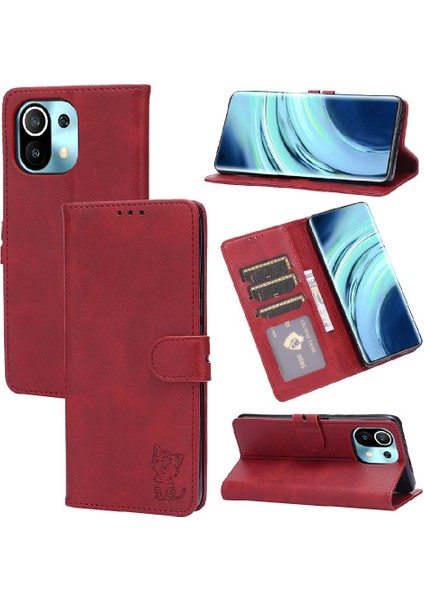 Xiaomi Mi 11 Için Cüzdan Durumda Tüm Yuvarlak Koruma Kickstand Kart Tutucu (Yurt Dışından)
