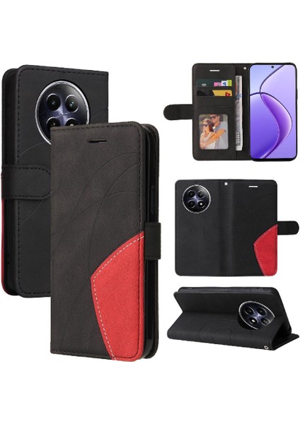 Realme 12 5g Kickstand Koruyucu Pu Deri Flip Folio Kılıf Için Flip Case (Yurt Dışından)