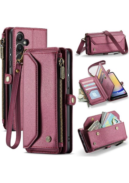 Kadınlar Için Crossbody Kılıf Samsung Galaxy A25 Cüzdan Kılıf Fermuar Faturaları (Yurt Dışından)