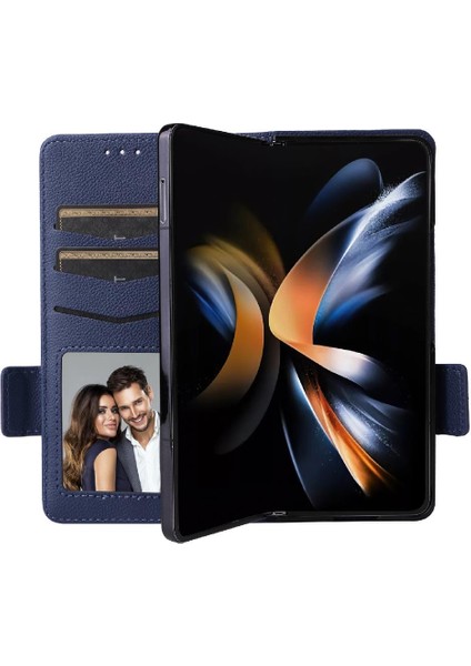 Samsung Galaxy Z Için Kılıf Fold 5 Cüzdan Yan Toka Manyetik Pu Deri (Yurt Dışından)