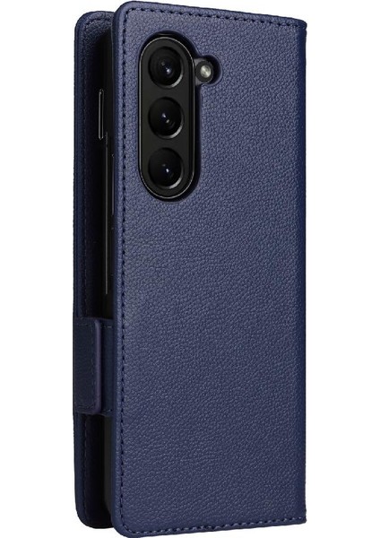 Samsung Galaxy Z Için Kılıf Fold 5 Cüzdan Yan Toka Manyetik Pu Deri (Yurt Dışından)