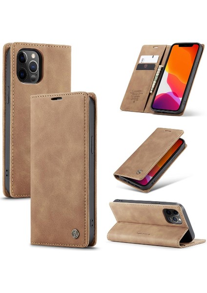 Iphone 12 Için Flip Case Pro Max Manyetik Kapatma Darbeye Vaka Kart Yuvası (Yurt Dışından)