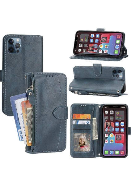 Iphone 12 Için Flip Case Pro Max Pu Deri Kickstand Anti Scratch Kart (Yurt Dışından)