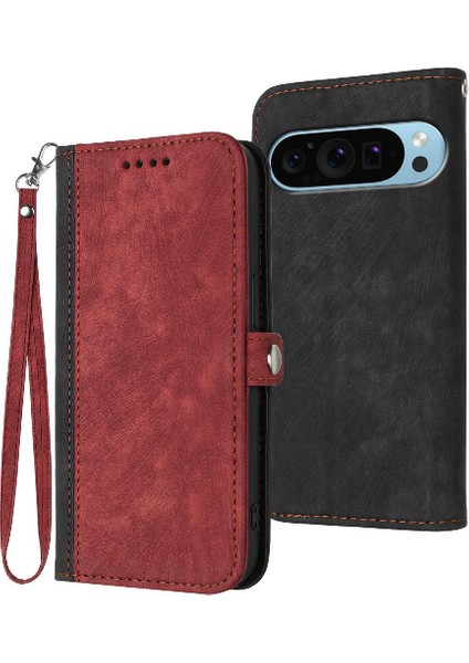 Google Piksel 9 Kickstand Koruyucu Cüzdan Pu Deri Manyetik Için Kılıf (Yurt Dışından)
