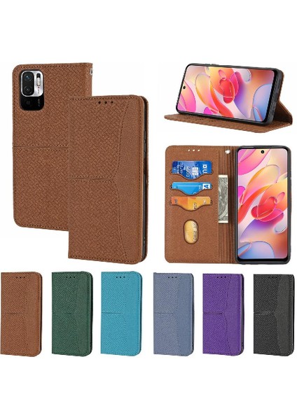 Xiaomi Redmi Için Not 10 4g El Cüzdan Pu Deri Kapak Kredi Kartı (Yurt Dışından)