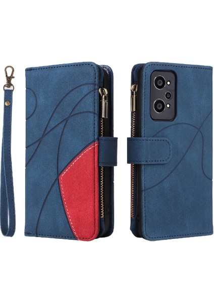 Realme Gt Neo 2 Fermuar Cüzdan Tarzı Iki Renkli Dikiş Dokuz (Yurt Dışından)