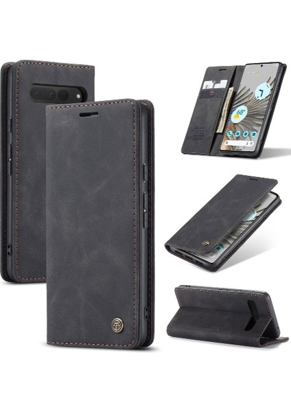 Google Piksel 7 Pro Için Flip Case Vintage Pu Deri Cüzdan Kılıf Kart Yuvası (Yurt Dışından)