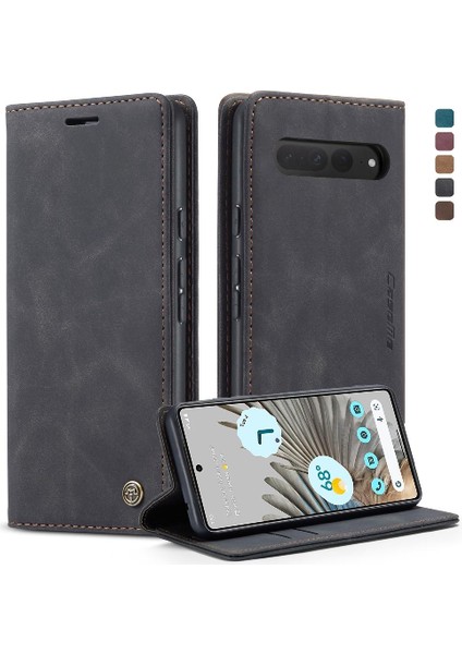 Google Piksel 7 Pro Için Flip Case Vintage Pu Deri Cüzdan Kılıf Kart Yuvası (Yurt Dışından)