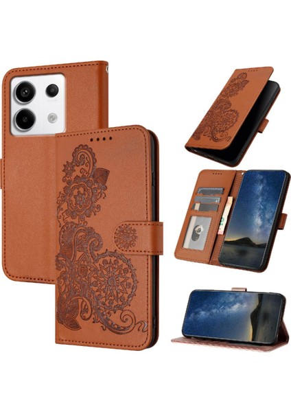 Xiaomi Redmi Için Not 13 Pro 4g Kickstand Koruyucu Pu Deri Flip Case (Yurt Dışından)