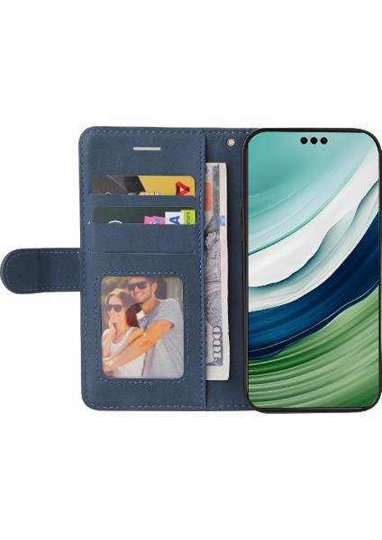 Mays Home1 Huawei Mate 60 Pro Iki Renkli Dikiş Kickstand Koruyucu Pu (Yurt Dışından)