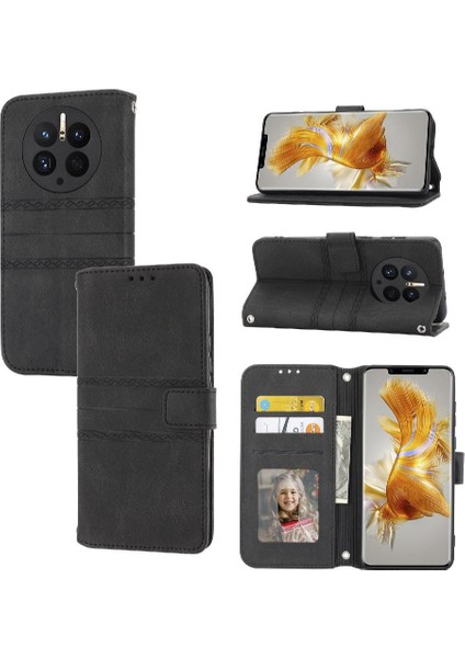 Huawei Mate 50 Pro Için Flip Case Manyetik Kapatma Pu Deri Cüzdan Kılıf (Yurt Dışından)