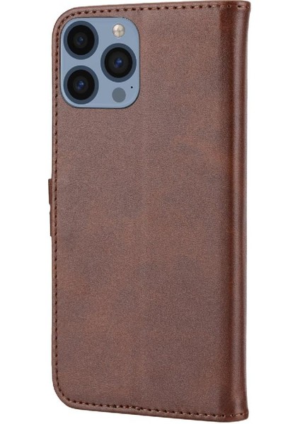 Iphone 13 Pro Manyetik Kapatma Kickstand Kabartmalı Kart Için Cüzdan Kılıf (Yurt Dışından)