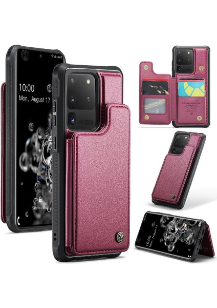 Samsung Galaxy S20 Ultra Kickstand Kart Tutucu Pu Için Caseme Cüzdan Kılıf (Yurt Dışından) fırsatları