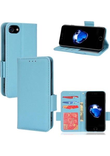 Iphone 7/8 Için Kılıf Manyetik Cüzdan Yan Toka Kart Yuvaları Tutucu Pu (Yurt Dışından)