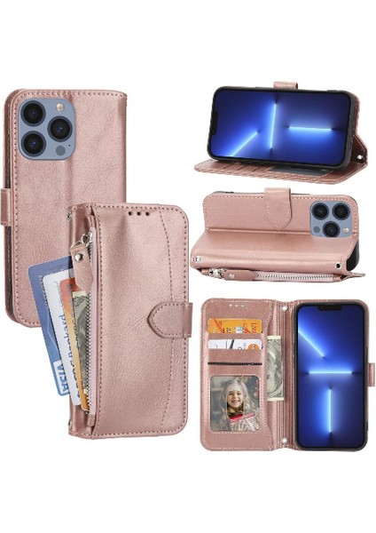 Iphone 15 Için Flip Case Kickstand Anti Scratch Manyetik Kapatma Pu Kart (Yurt Dışından)