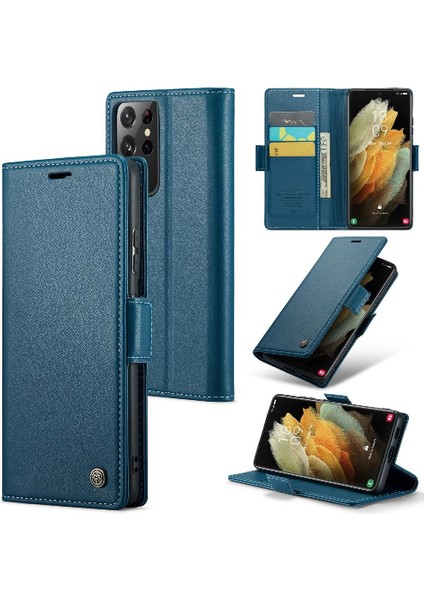 Samsung Galaxy S21 Ultra Kickstand Cüzdan Kılıf Darbeye Dayanıklı (Yurt Dışından)