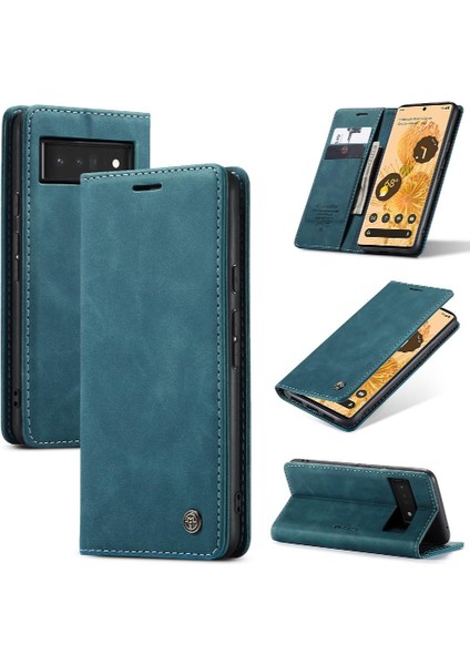 Google Piksel 6 Pro Manyetik Kapatma Darbeye Dayanıklı Vintage Pu Için Flip Case (Yurt Dışından) modelleri