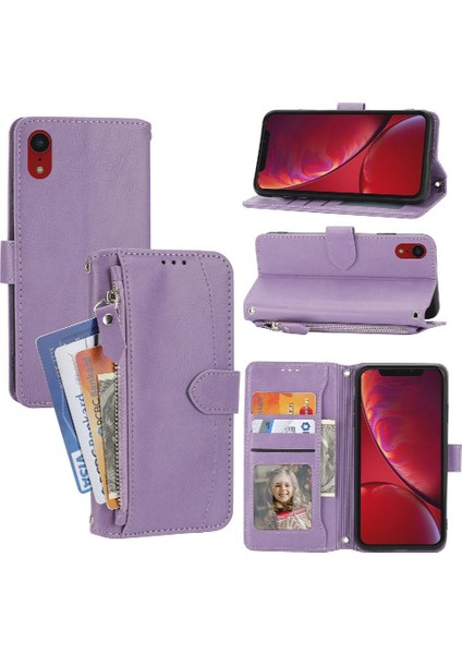 Iphone Xr Kart Tutucu Kickstand Manyetik Kapatma Anti Pu Için Flip Case (Yurt Dışından)